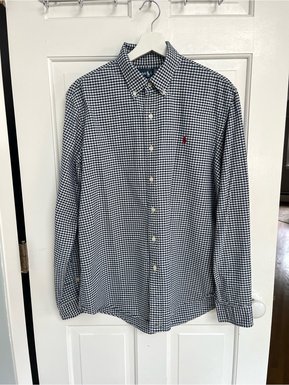Ralph Lauren Men's Navy Gingham Button-Down Shirt